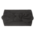 Diadema de nailon suave para bebé en color negro con lazo decorativo de orejas de conejo - Negro