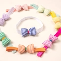 Set of colorful gingham bow headbands for babies in various vibrant macaron colors - 9-Color Mixed Pack