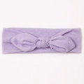 Bandeau bébé lilas avec nœud, serre-tête élastique doux en tricot pour nouveau-nés - Violet