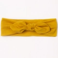Diadema para bebé de algodón elástico amarillo jengibre con nudo de lazo de conejo - Amarillo Tierra