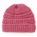 Warm rose pink chunky knit beanie hat for toddlers with a soft ribbed cuff design - Dusky Pink