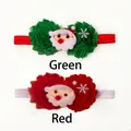 Detail of baby Christmas headbands with chiffon flowers and Santa Claus plush charms - Mixed Colors