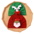 Christmas baby turban hats set featuring green reindeer and red Santa Claus designs - 2 Colors Mix