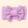 Weiches lila Baby-Stirnband aus Nylon mit großer Schleife im süßen Candy-Farbstil - Lila