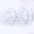 Fascia elastica in nylon per neonati con un grande fiocco di raso bianco per bambini - Bianco