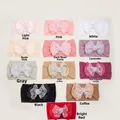 Lot de 12 bandeaux colorés en nylon pour bébés avec nœuds en dentelle et perles - 12 Couleurs Mélangées