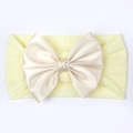 Bandeau élastique en nylon pour bébé fille avec un grand nœud en satin champagne - Beige
