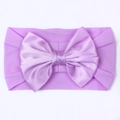 Bandeau bébé en nylon violet doux avec un grand nœud en satin extensible pour enfants - Violet