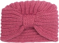 Detailed rib-knit texture and soft bow knot design on this rose pink baby beanie - Dusky Pink