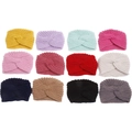 Set di 12 berretti a turbante in maglia multicolore per neonati con nodo classico - Stile Maglia Intrecciata / 12 Colori Misti