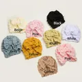Nine colors of newborn baby turban hats with large bows in bubble textured fabric - 9 Colors Mixed