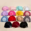 Bonnets en tricot pour bébé avec pompon en fausse fourrure en quinze coloris variés - 15 Couleurs Assorties