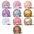 Vista de detalle de 10 colores de turbantes para bebé con flores de malla y lentejuelas - Diez Colores Mezclados
