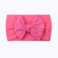 Fascia elastica per neonati rosa acceso con un grande fiocco in pizzo lavorato - Rosso rosa