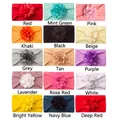Set of 15 colorful flower baby headbands in soft elastic fabric on a white background - 15 Color Mixed