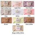 Ten-pack set of baby ribbed knit headbands with 3D plush bear charms in various soft colors - Mixed Colors
