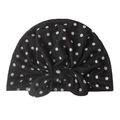 Bonnet turban pour bébé à pois avec nœud oreilles de lapin en coton doux extensible - Noir