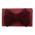 Fascia per neonati in nylon morbido con grande fiocco rosso in tessuto a costine - Borgogna