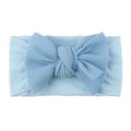 Fascia per neonati azzurra morbida ed elastica con fiocco e trama a nido d'ape - Blu