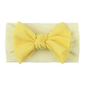 Fascia per neonati in nylon morbido con grande fiocco giallo e maglia a nido d'ape - Beige