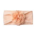 Soft elastic baby headband in light peach with a multilayer fabric flower detail - Flesh Pink