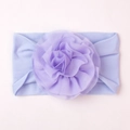 Bandeau bébé en nylon lavande doux avec une grande fleur en tissu multicouche 3D - Mauve Clair