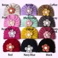 Bonnets tricotés pour bébé avec fleurs 3D déclinés en 12 couleurs variées - 12 Couleurs Mélangées