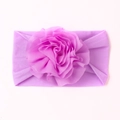 Bandeau bébé en nylon violet avec grande fleur en mousseline pour accessoires photo - Violet