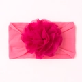 Bandeau souple en nylon pour bébé avec une grande fleur en tulle rose multicouche - Rose rouge