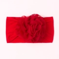 Bandeau élastique pour bébé avec grande fleur en tulle rouge pour occasions festives - Rouge