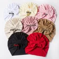 Soft waffle knit baby hats with oversized bow in eight assorted colors for infants - 8 Colors Mixed