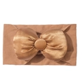 Fascia elastica marrone per neonati con grande fiocco in raso e bottone decorativo - Marrone