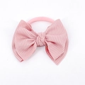 Bandeau rose pour bébé avec nœud en tissu côtelé et élastique pour nourrissons - Rose Chair