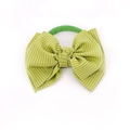 Bandeau bébé avec nœud vert en tissu côtelé et élastique pour cheveux de haute qualité - Vert