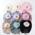 Detailed grid of hollow lace baby hats featuring mesh flowers and ribbon bows in nine colors - 9 Colors Mix