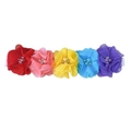 Rainbow floral elastic headband for babies with chiffon flowers and pearl accents - Five-Color Floral Style (X-23079)