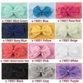 Lot de 12 bandeaux bébé en nylon souple avec nœuds en mousseline colorés assortis - 12 Couleurs Mélangées