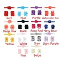 Set of baby headbands and foot flowers with chiffon petals and pearl rhinestones in 14 colors - 14 Colors Mixed