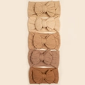 Set di 5 fasce per neonati in toni terra con grandi fiocchi e trama a maglia - Toni della Terra Assortiti