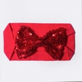 Bandeau élastique pour bébé avec un grand nœud à paillettes rouge vif pour nourrissons - Rouge