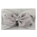 Bandeau bébé en nylon élastique souple avec un grand nœud en mousseline gris clair élégant - Gris