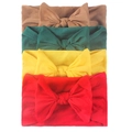 Set di 4 fasce per neonati in nylon elastico con grandi fiocchi in rosso, giallo, verde, marrone - Stile A(A) / Marrone,Verde Scuro,Giallo Brillante,Rosso