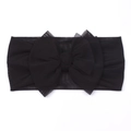 Soft mesh baby headband with large black bow for infants breathable hair accessories - Black