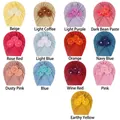 Grille de bonnets turban pour bébé en treize couleurs avec triple fleurs et perles - 13 Couleurs Assorties