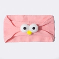 Rosa gestricktes Baby-Stirnband mit süßen Cartoon-Augen und gelber Nase für Kleinkinder - Rosa
