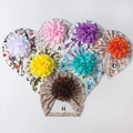 Turbans bébé en maille côtelée avec grandes fleurs en dentelle en huit motifs variés - Mélange de 7 Couleurs