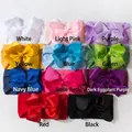 Lot de onze bandeaux élastiques pour bébé avec grands nœuds côtelés en couleurs vives - 11 Couleurs Assorties