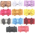 Set of 11 colorful waffle knit baby headbands with large soft bows for infants - Mixed Colors Pack