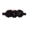 Dettaglio di fiori in chiffon nero con strass su una fascia elastica per bambini - Nero