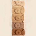 Fünfteiliges Set weiche Baby-Stirnbänder mit Donut-Knoten in Kaffeebraunen Farbverläufen - Erdton-Mix (Creme/Kaffee/Braun)